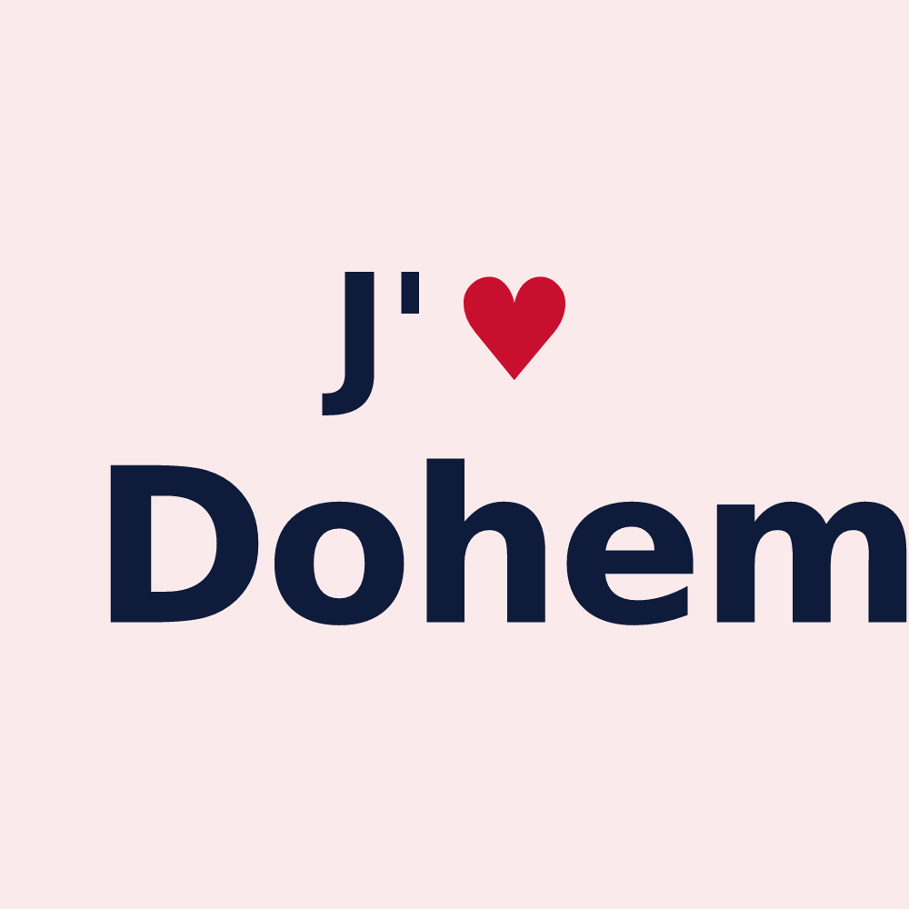Magnet personnalisé Dohem — design J'aime Dohem