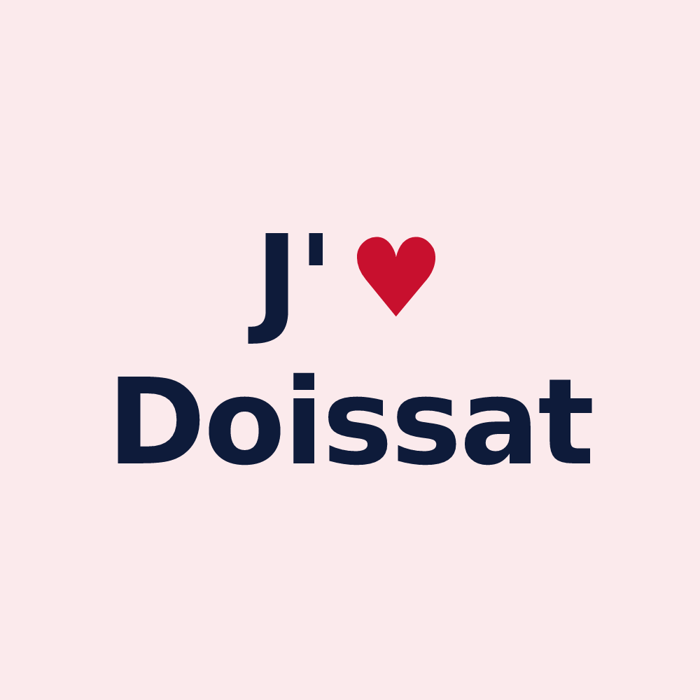 Magnet personnalisé Doissat — design J'aime Doissat