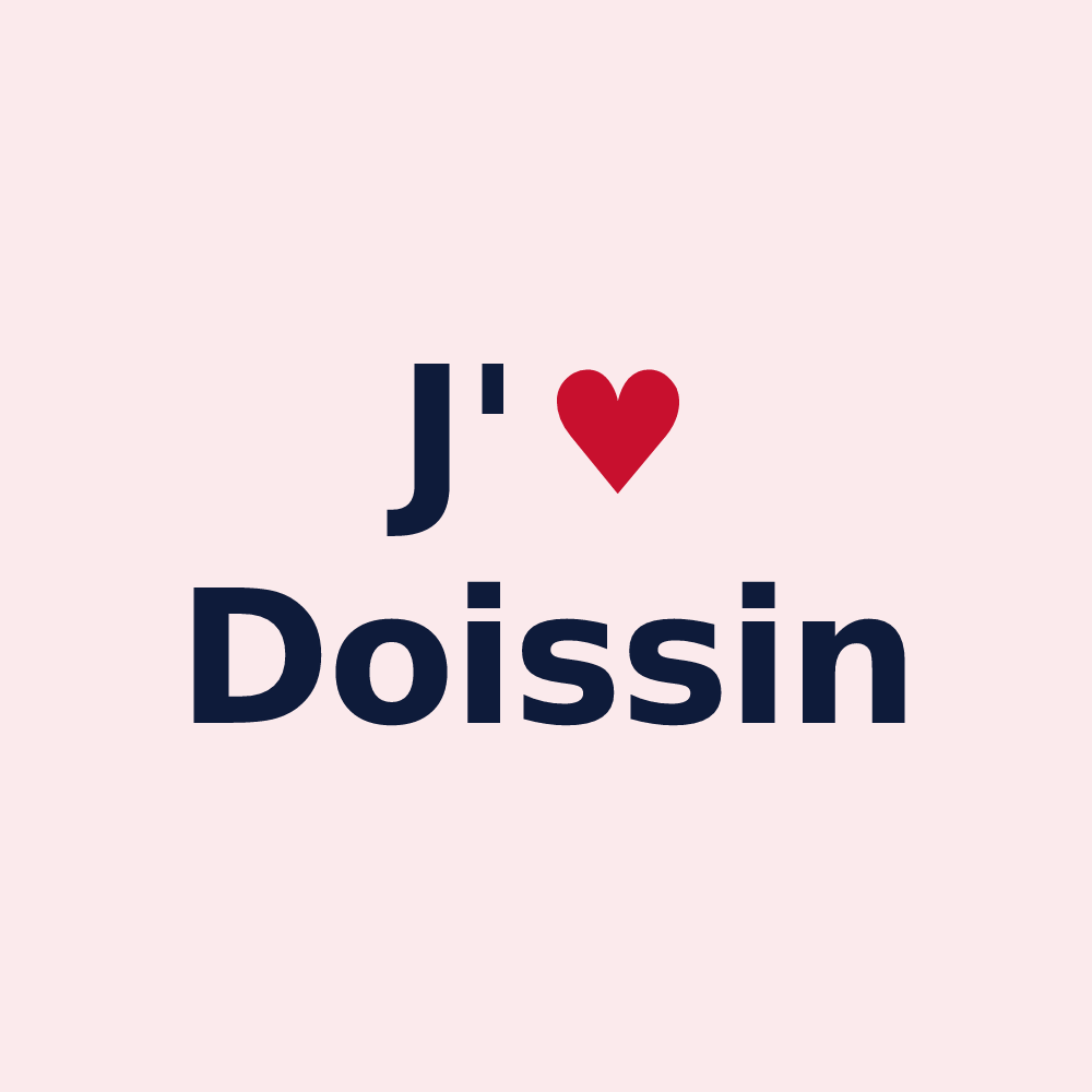 Magnet personnalisé Doissin — design « J'aime Doissin » imprimé sur le magnet
