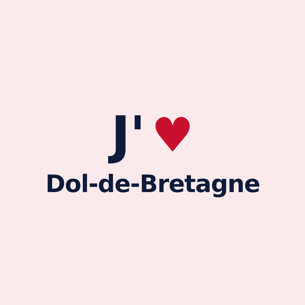 Magnet personnalisé Dol-de-Bretagne — design J'aime Dol-de-Bretagne
