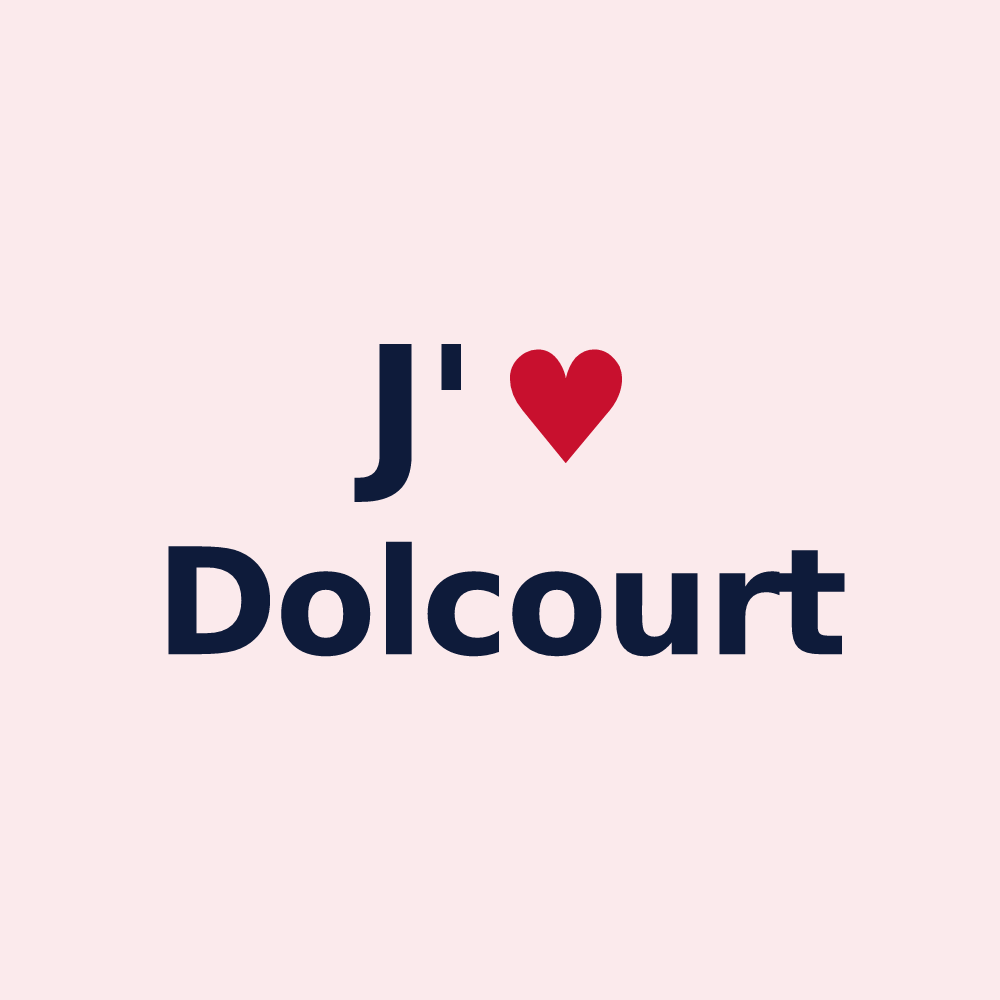 Magnet personnalisé Dolcourt — design J'aime Dolcourt
