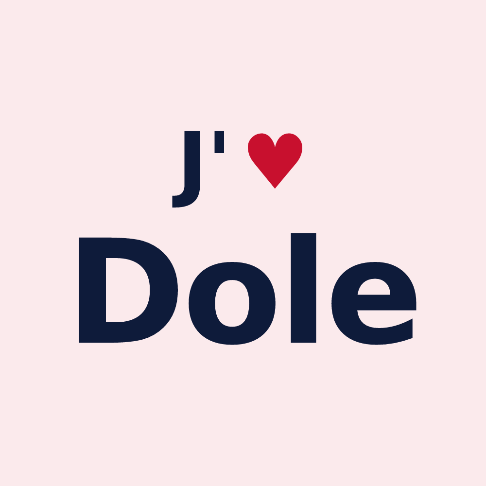Magnet personnalisé Dole — design J'aime Dole