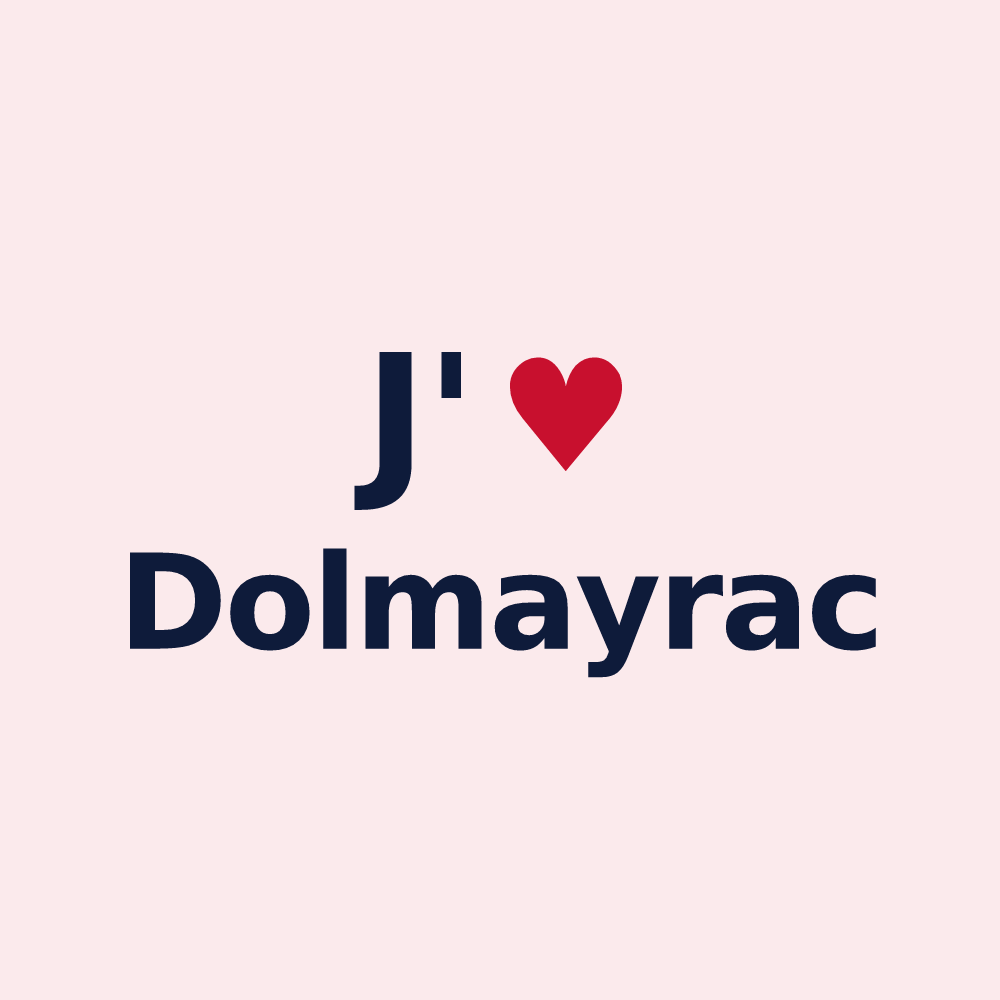 Magnet personnalisé Dolmayrac — design J'aime Dolmayrac