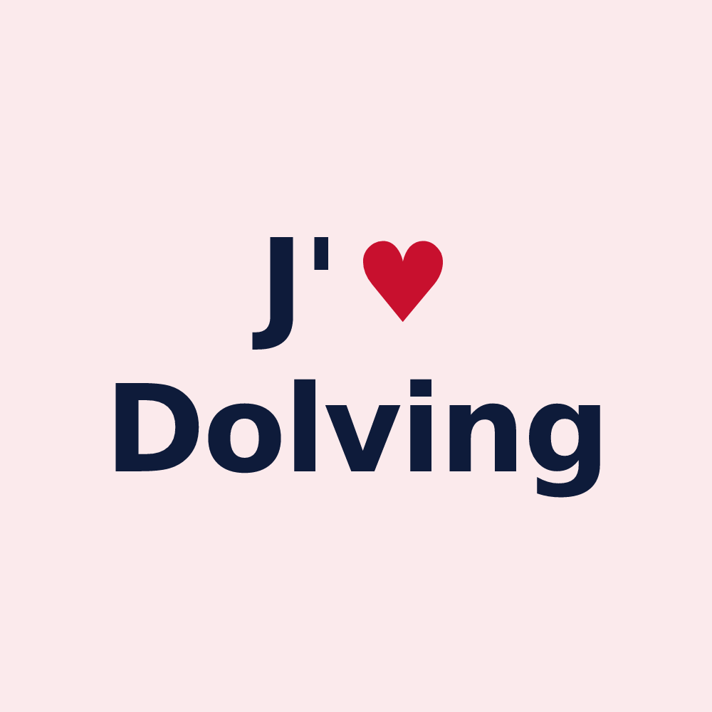 Magnet personnalisé Dolving — design J'aime Dolving