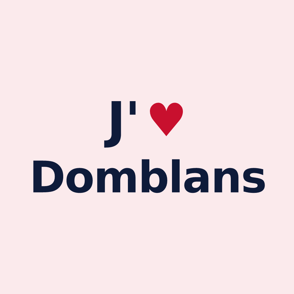 Magnet personnalisé Domblans — design J'aime Domblans