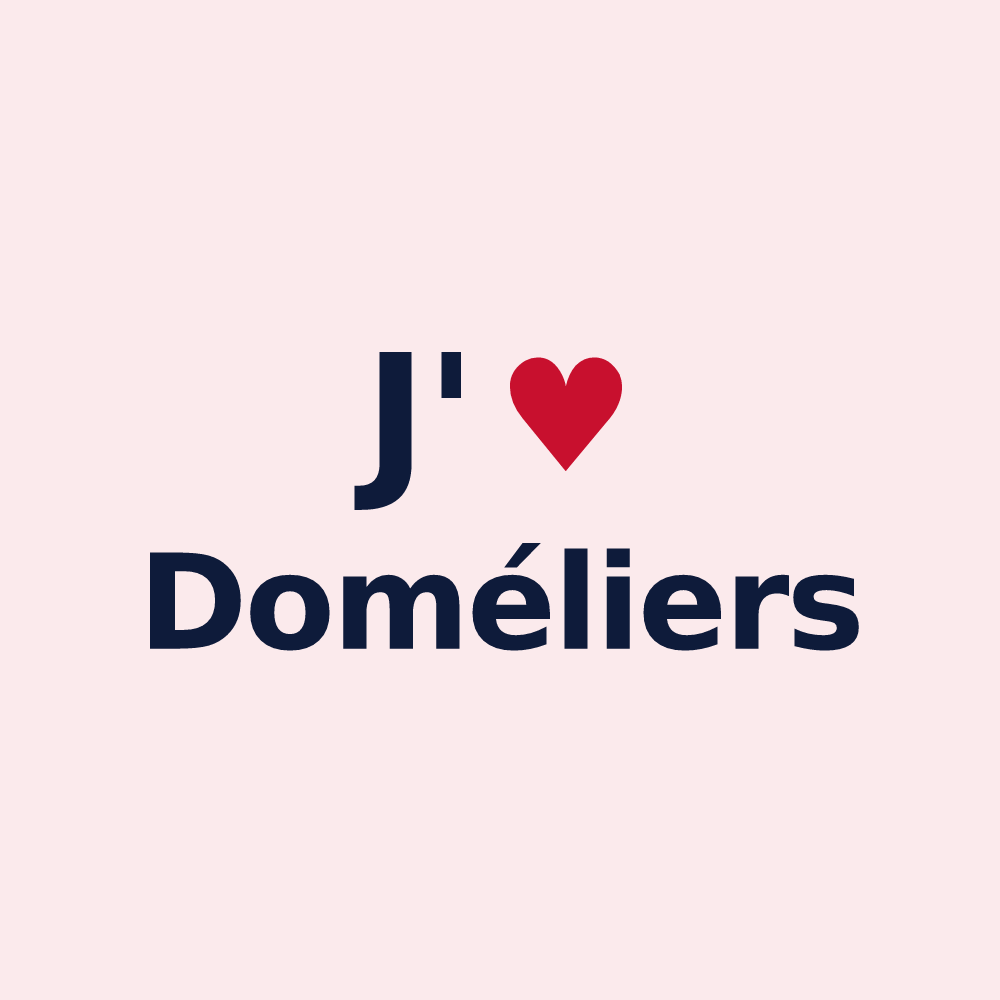 Magnet personnalisé Doméliers — design J'aime Doméliers
