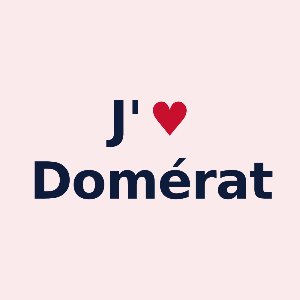 Magnet personnalisé Domérat — design J'aime Domérat