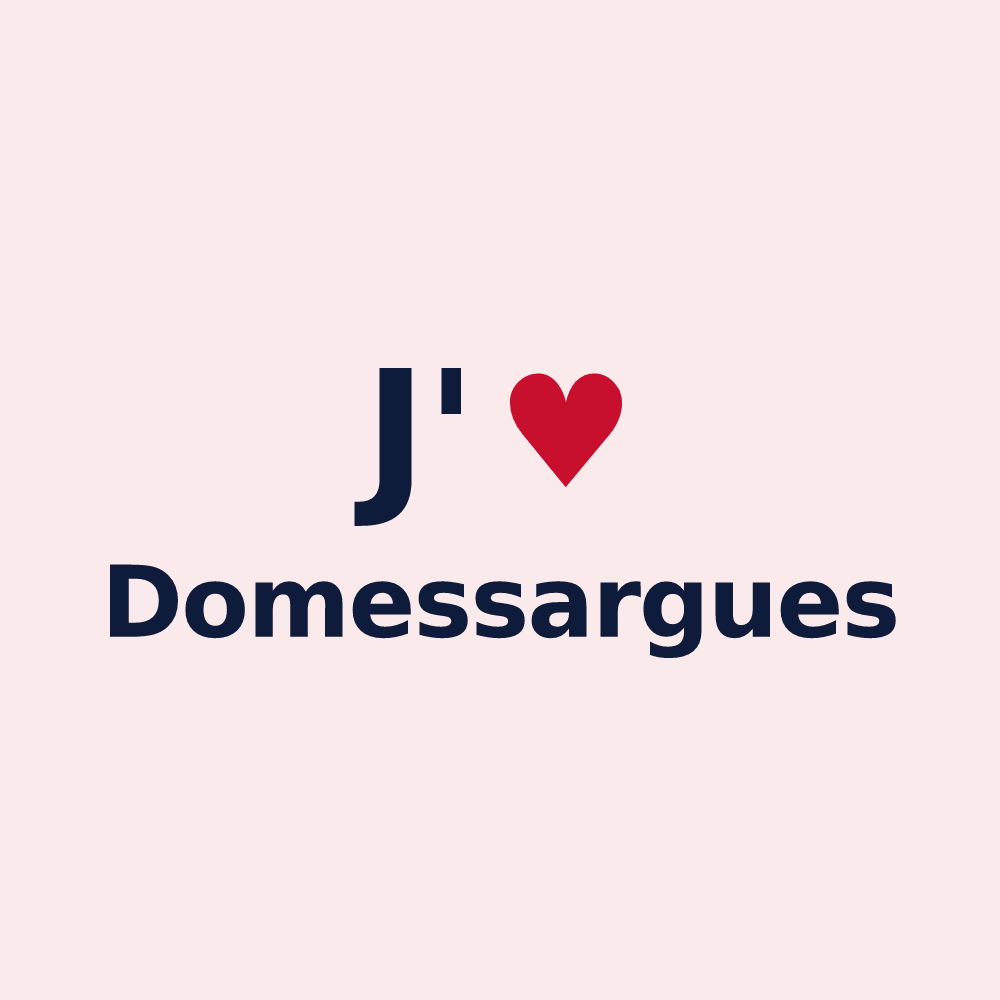 Magnet personnalisé Domessargues — design J'aime Domessargues