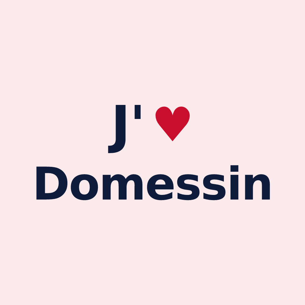 Magnet personnalisé Domessin — design J'aime Domessin