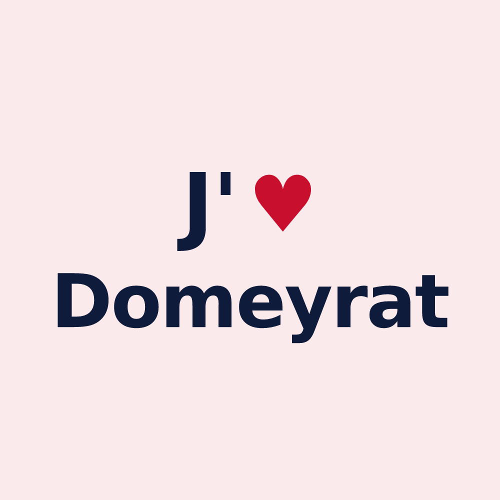Magnet personnalisé Domeyrat — design J'aime Domeyrat