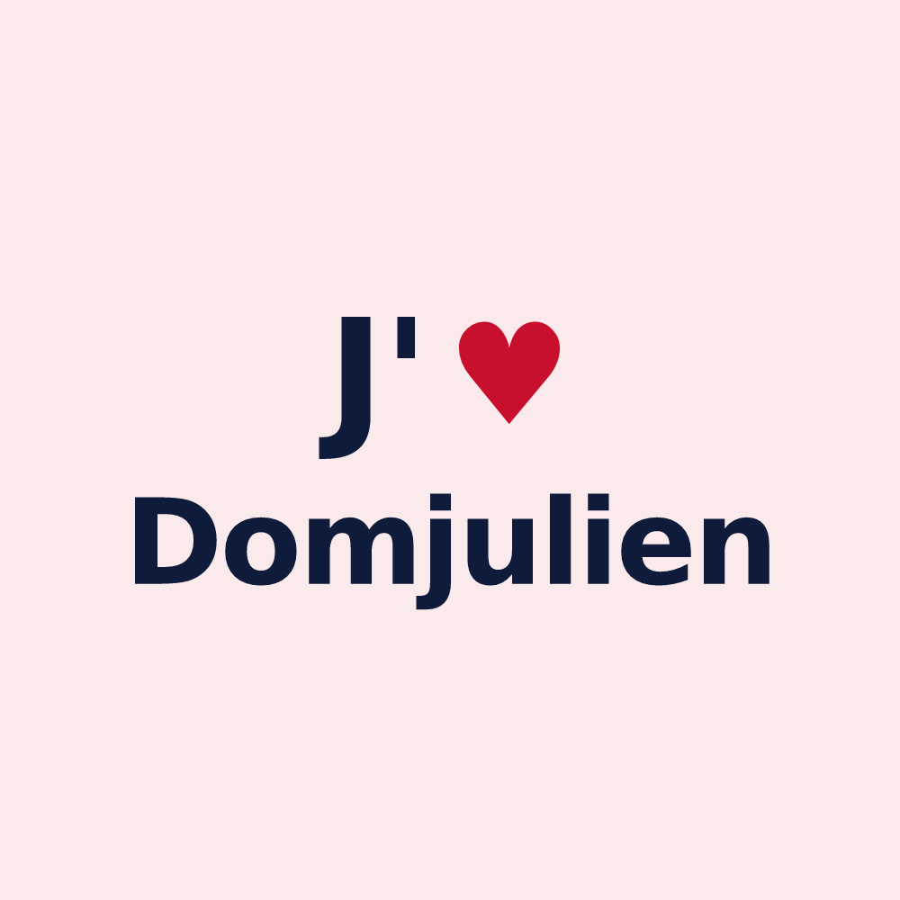 Magnet personnalisé Domjulien — design J'aime Domjulien