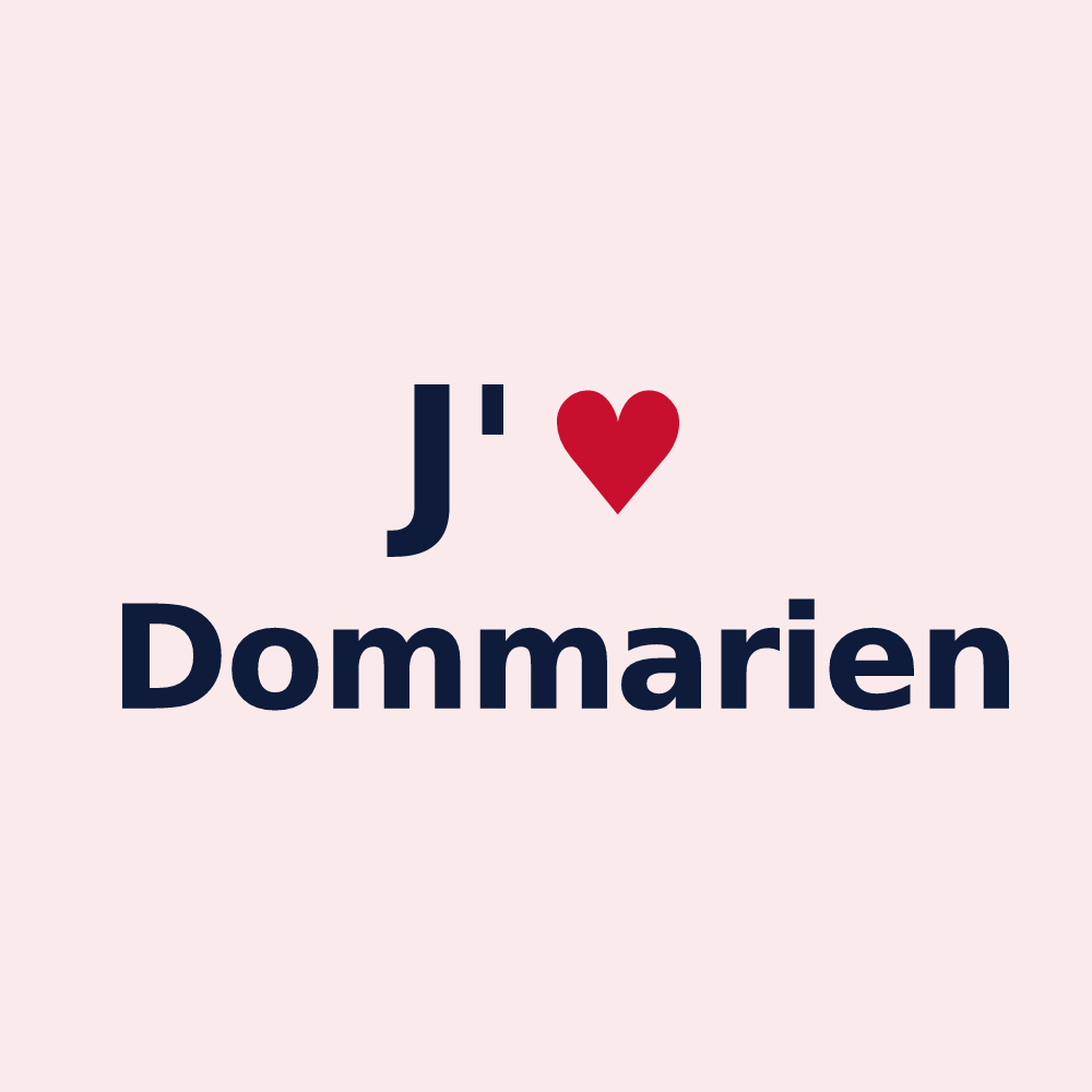 Magnet personnalisé Dommarien — design « J'aime Dommarien » imprimé sur le magnet