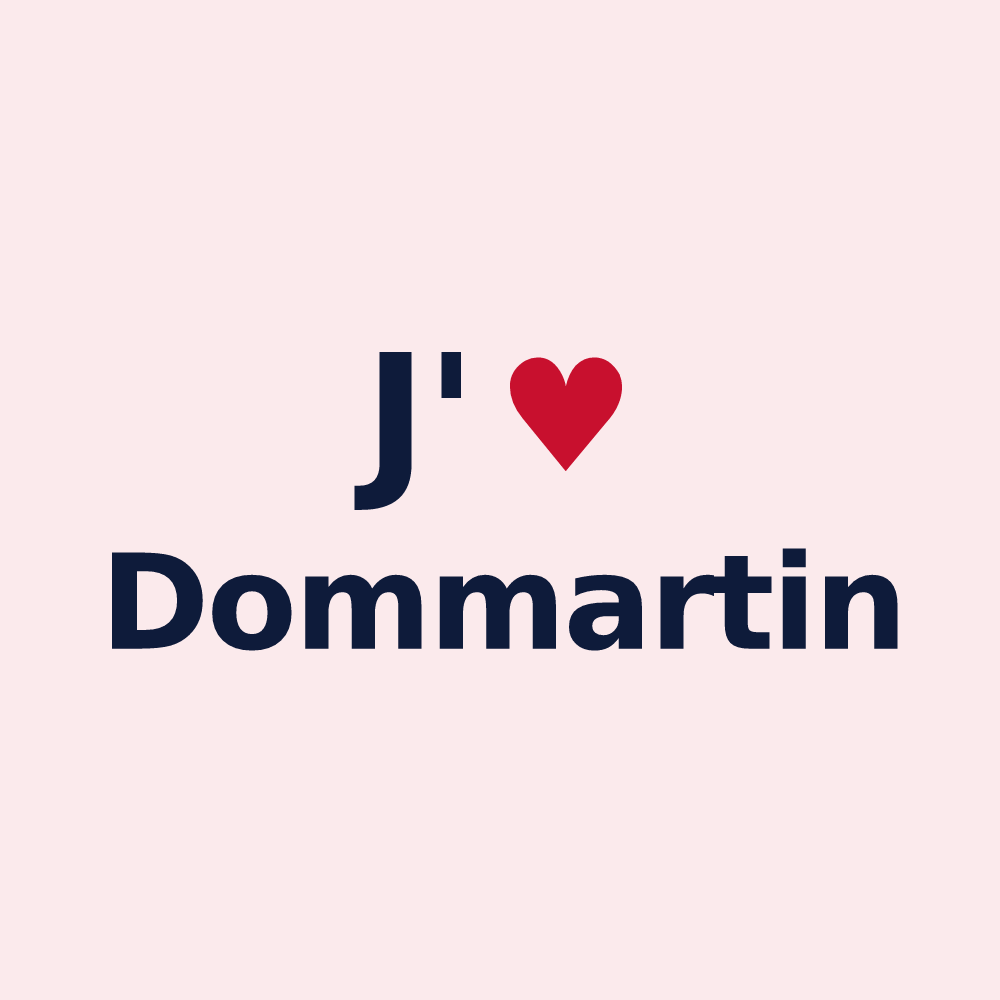 Magnet personnalisé Dommartin — design J'aime Dommartin