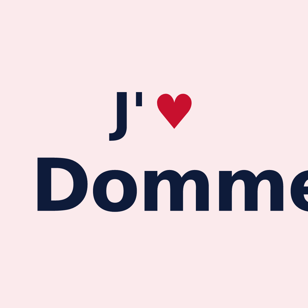 Magnet personnalisé Domme — design J'aime Domme