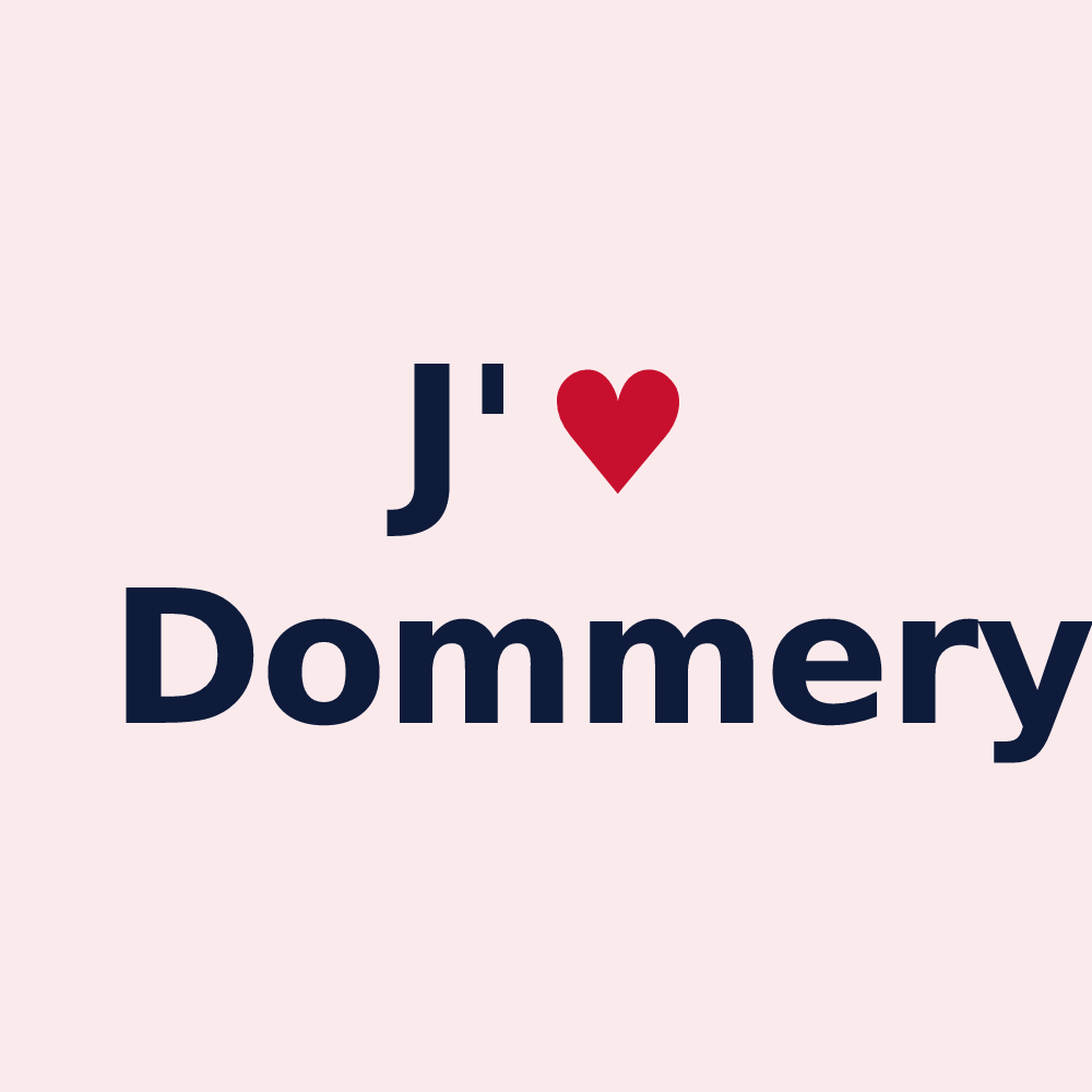 Magnet personnalisé Dommery — design J'aime Dommery