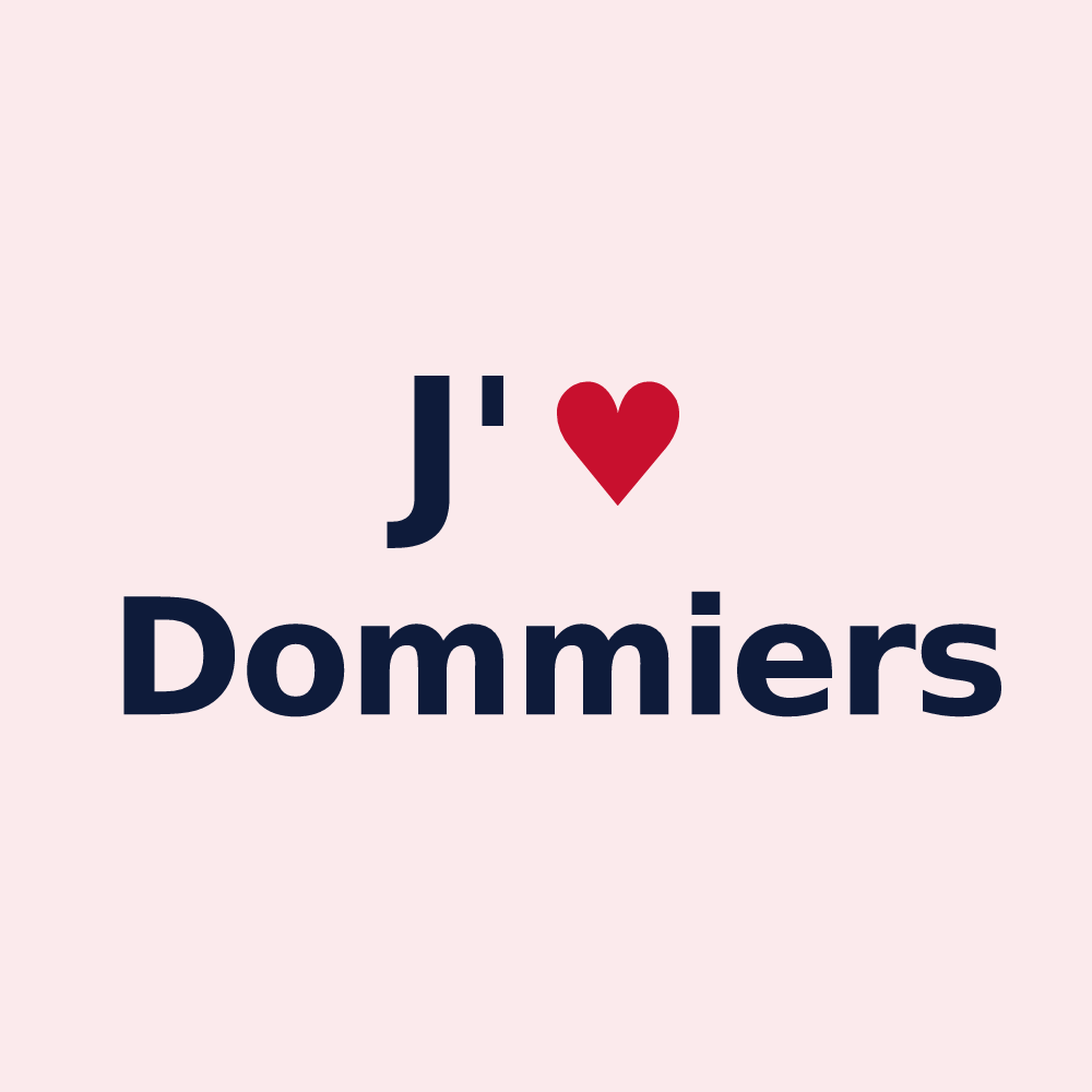 Magnet personnalisé Dommiers — design J'aime Dommiers