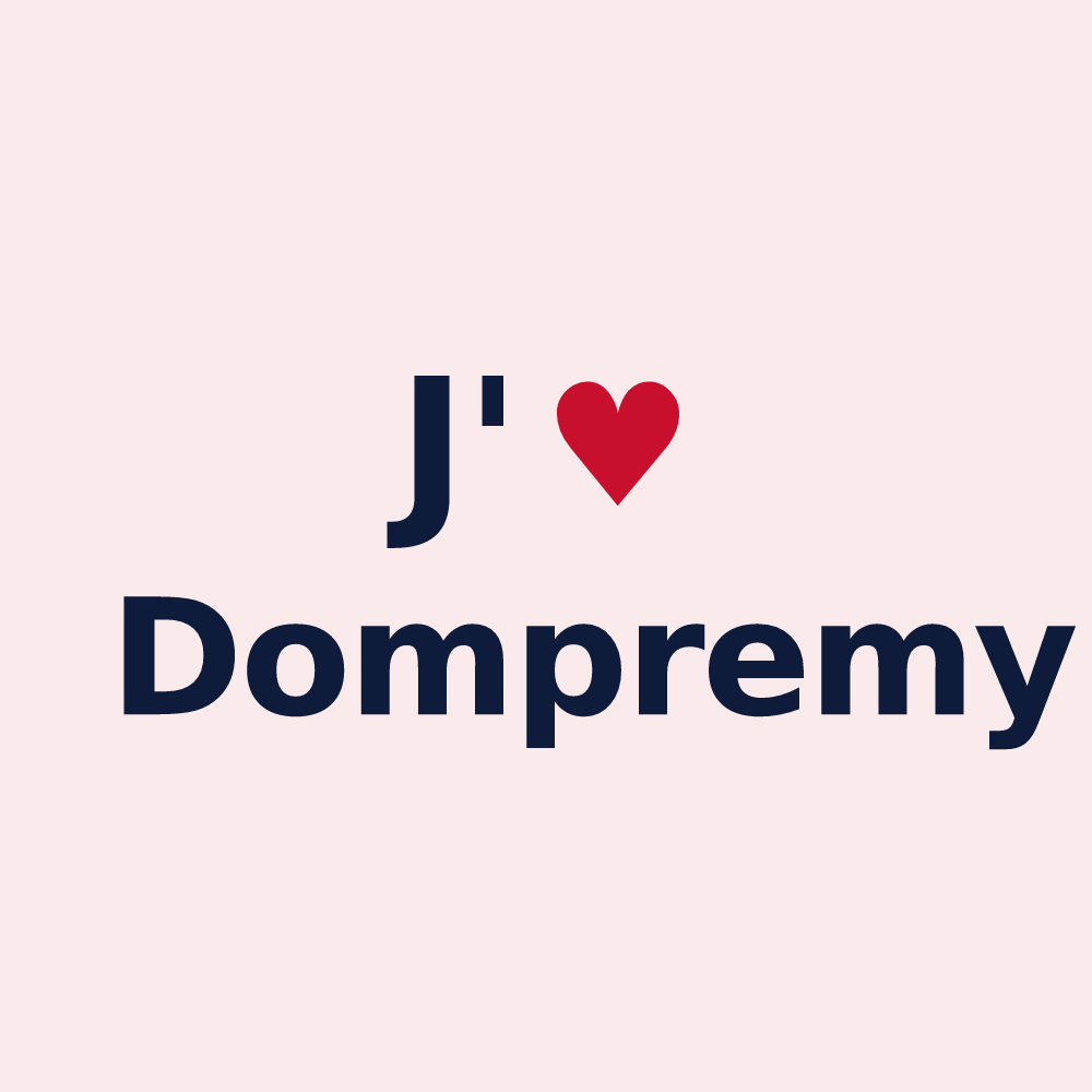 Magnet personnalisé Dompremy — design J'aime Dompremy