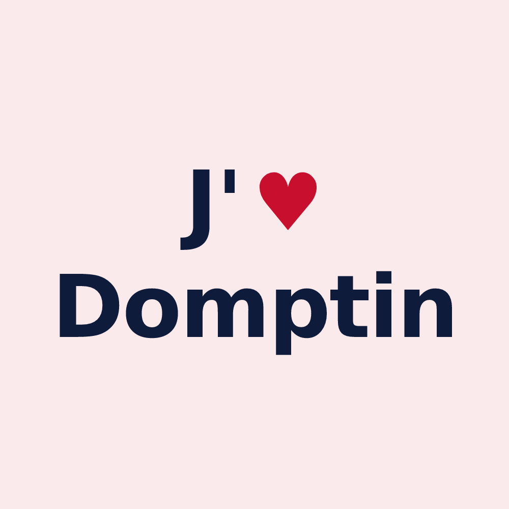 Magnet personnalisé Domptin — design J'aime Domptin