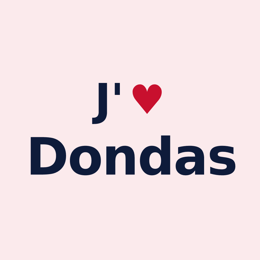 Magnet personnalisé Dondas — design J'aime Dondas