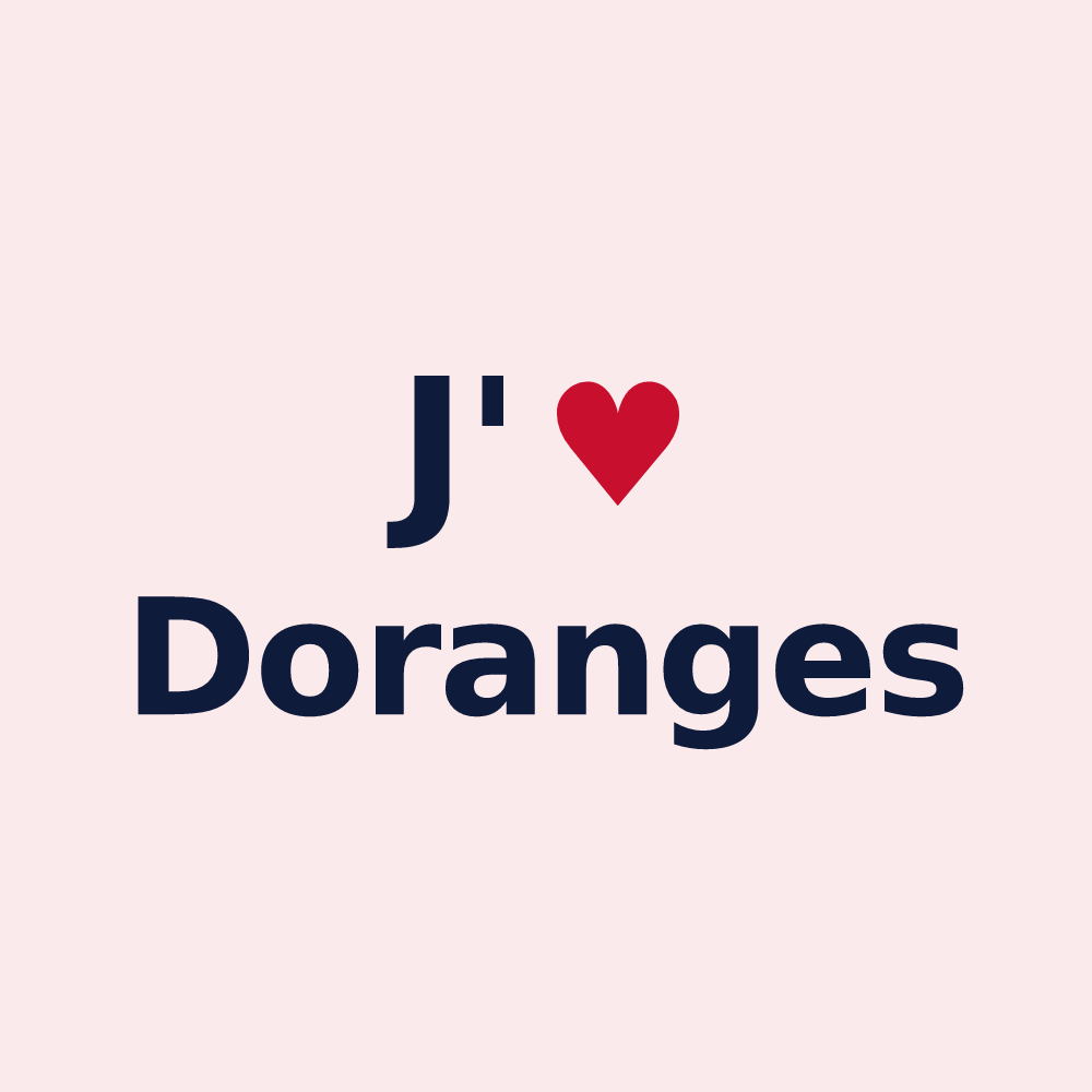 Magnet personnalisé Doranges — design J'aime Doranges