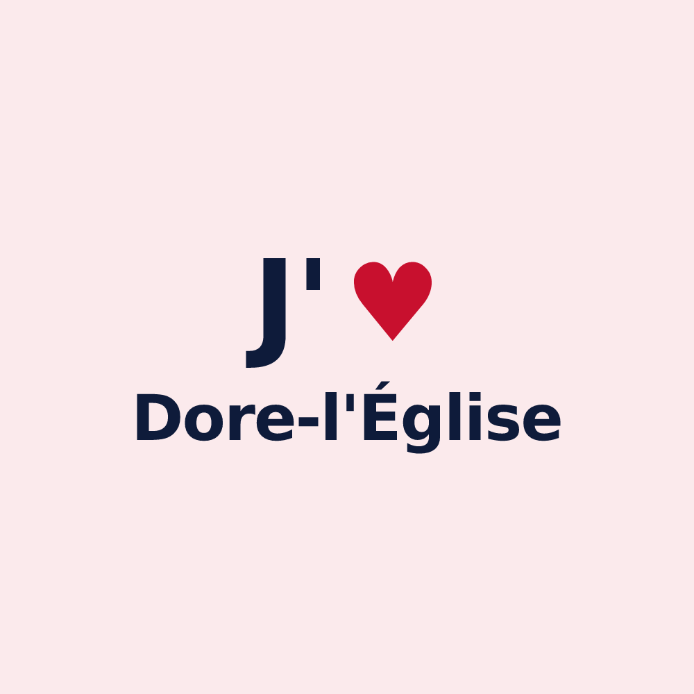 Magnet personnalisé Dore-l'Église — design J'aime Dore-l'Église