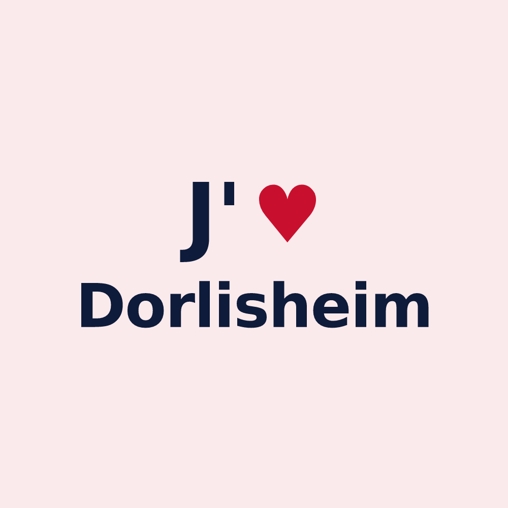 Magnet personnalisé Dorlisheim — design « J'aime Dorlisheim » imprimé sur le magnet