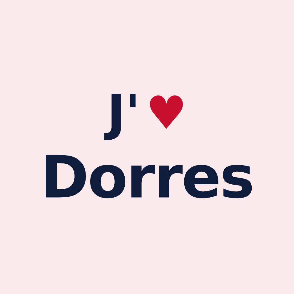 Magnet personnalisé Dorres — design J'aime Dorres