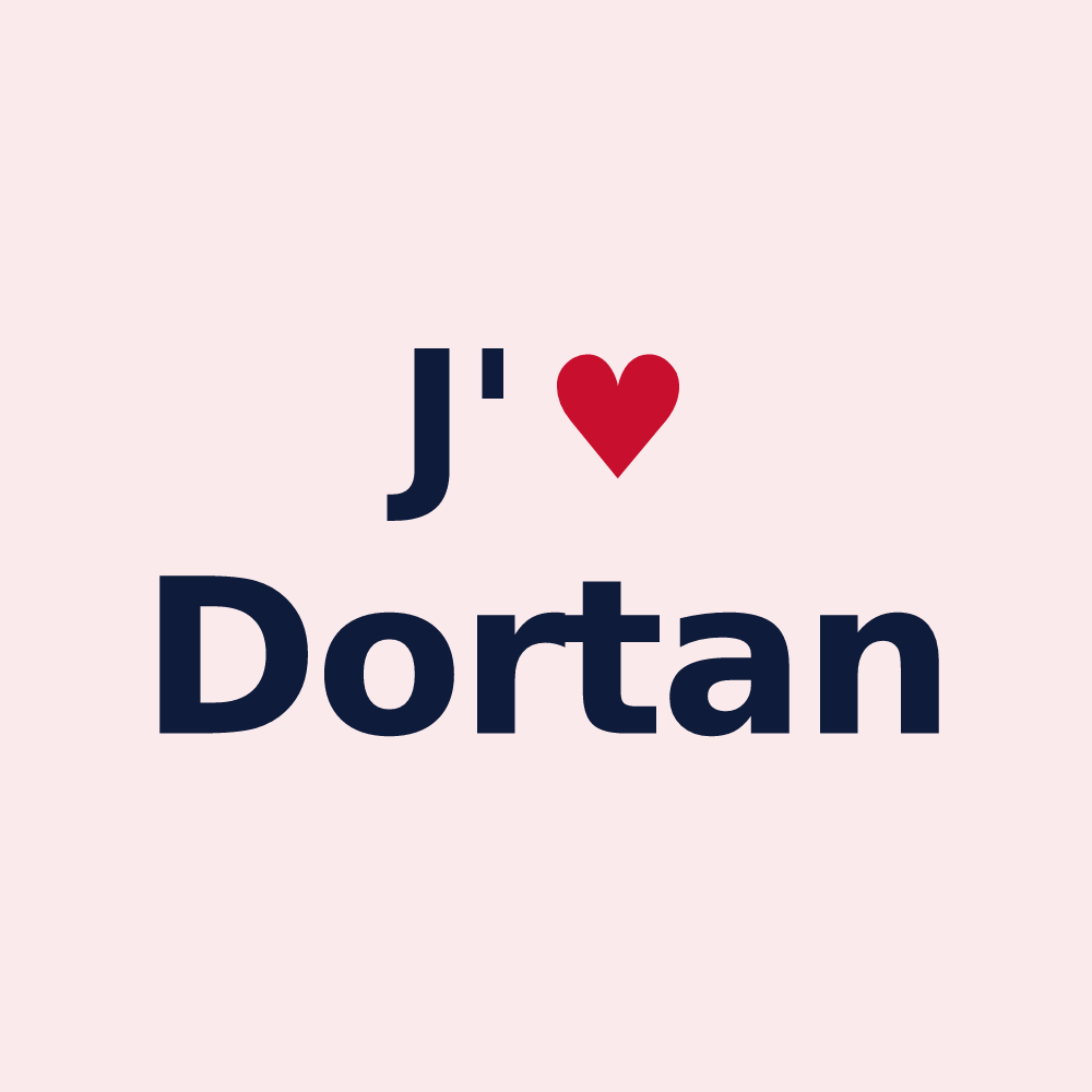 Magnet personnalisé Dortan — design J'aime Dortan