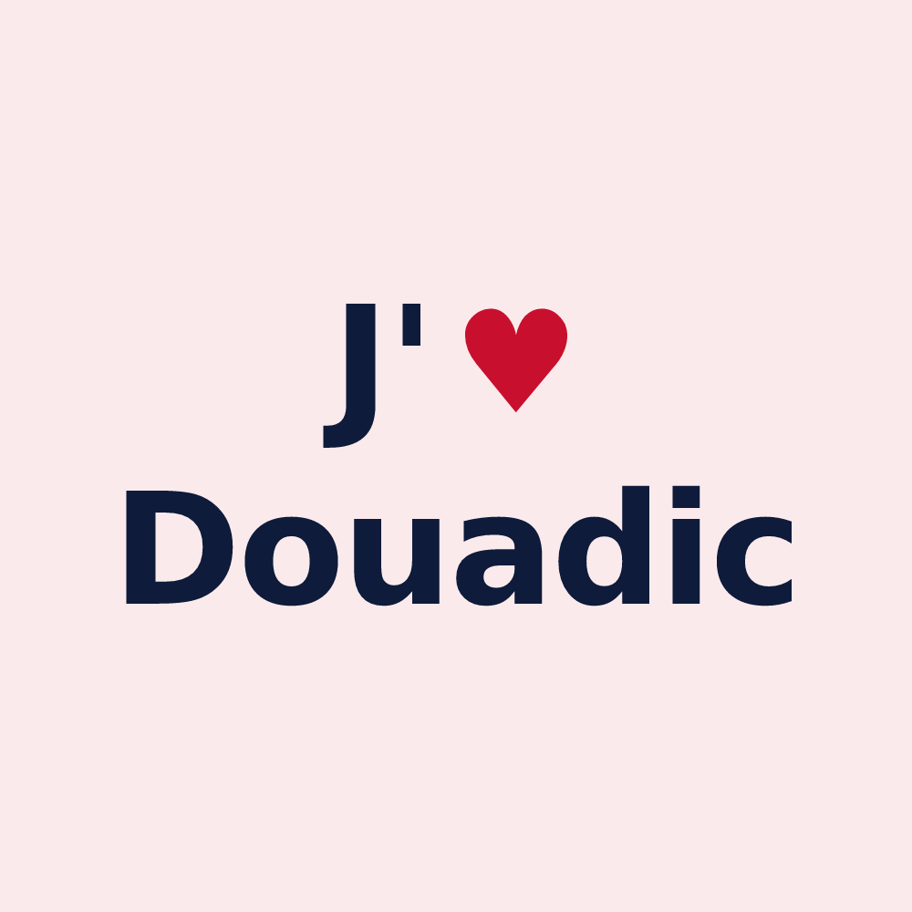 Magnet personnalisé Douadic — design J'aime Douadic