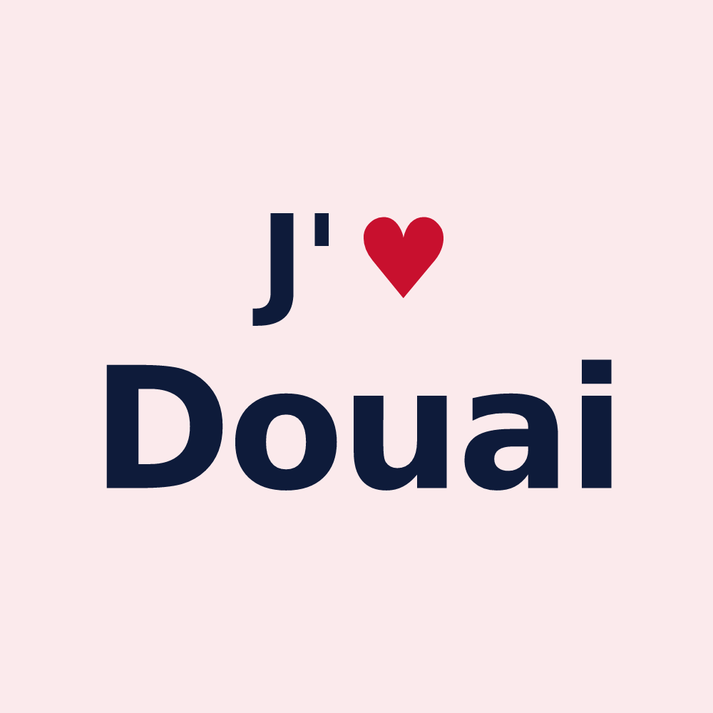 Magnet personnalisé Douai — design J'aime Douai