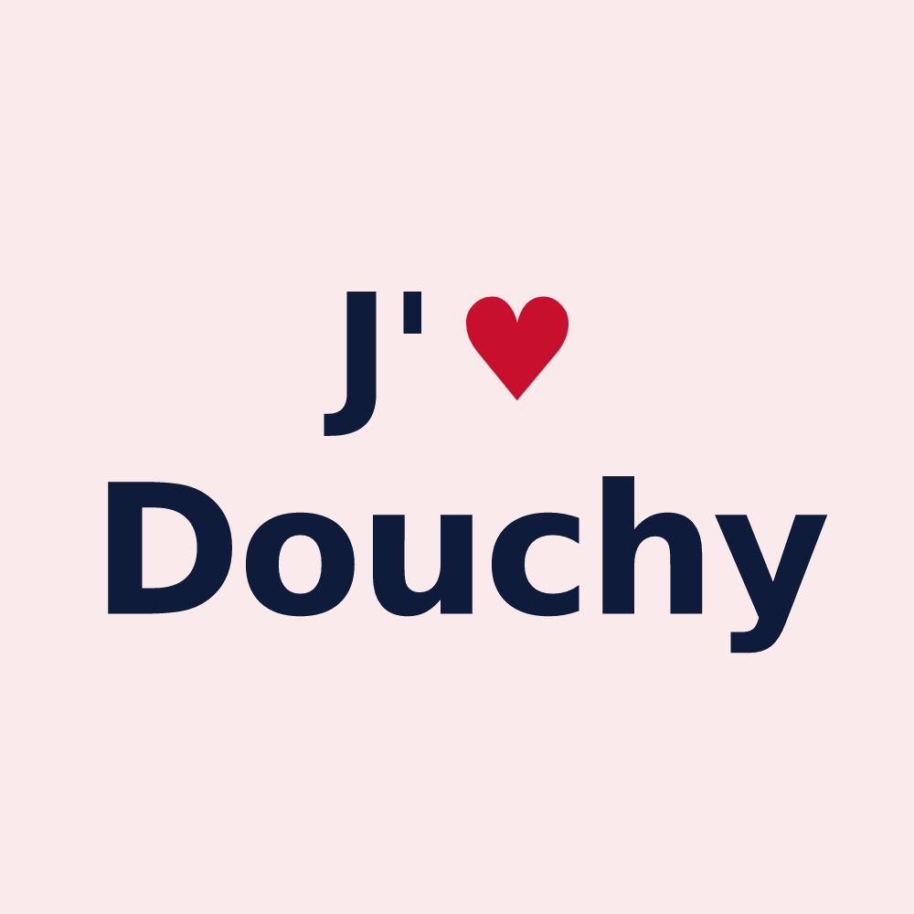 Magnet personnalisé Douchy — design J'aime Douchy
