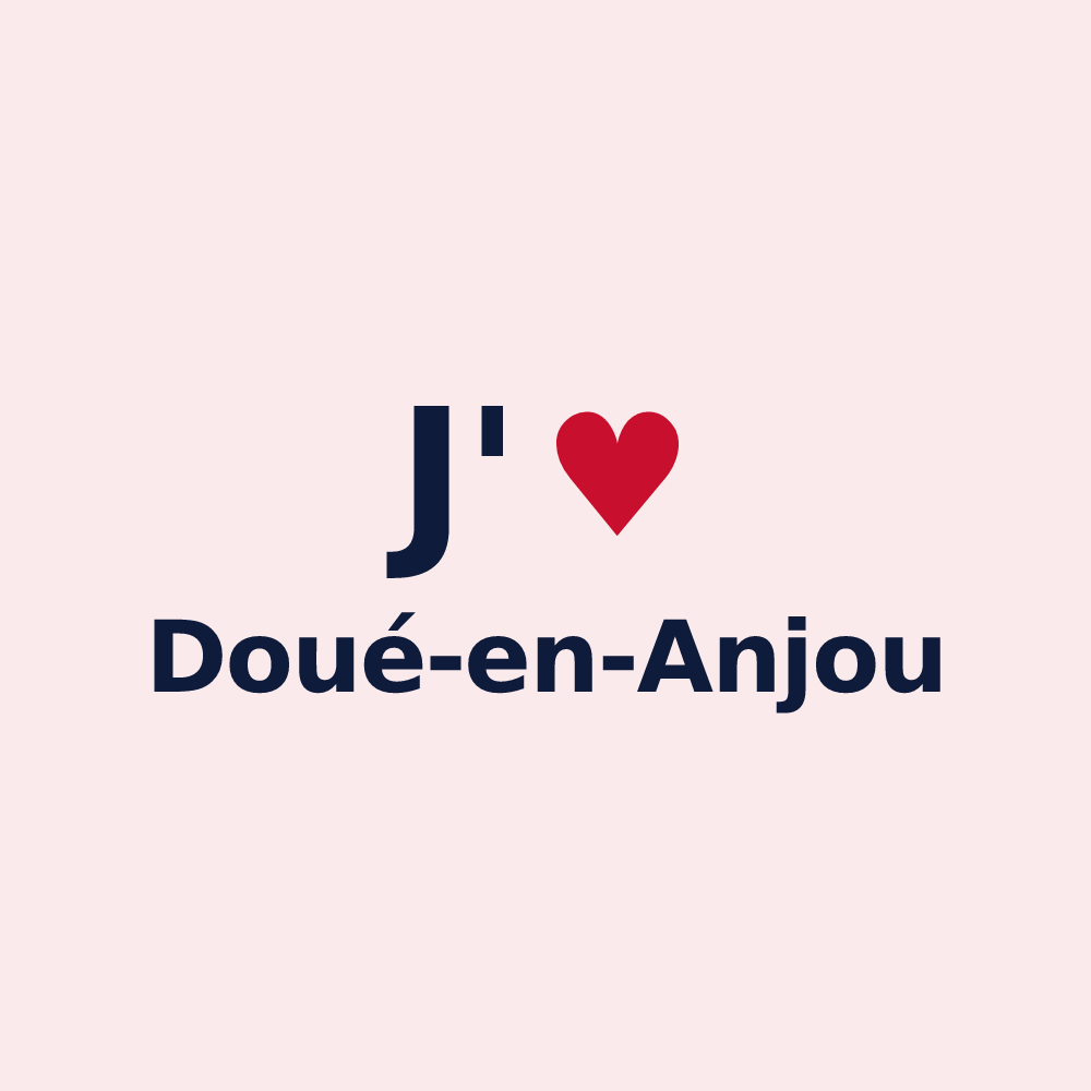 Magnet personnalisé Doué-en-Anjou — design « J'aime Doué-en-Anjou » imprimé sur le magnet
