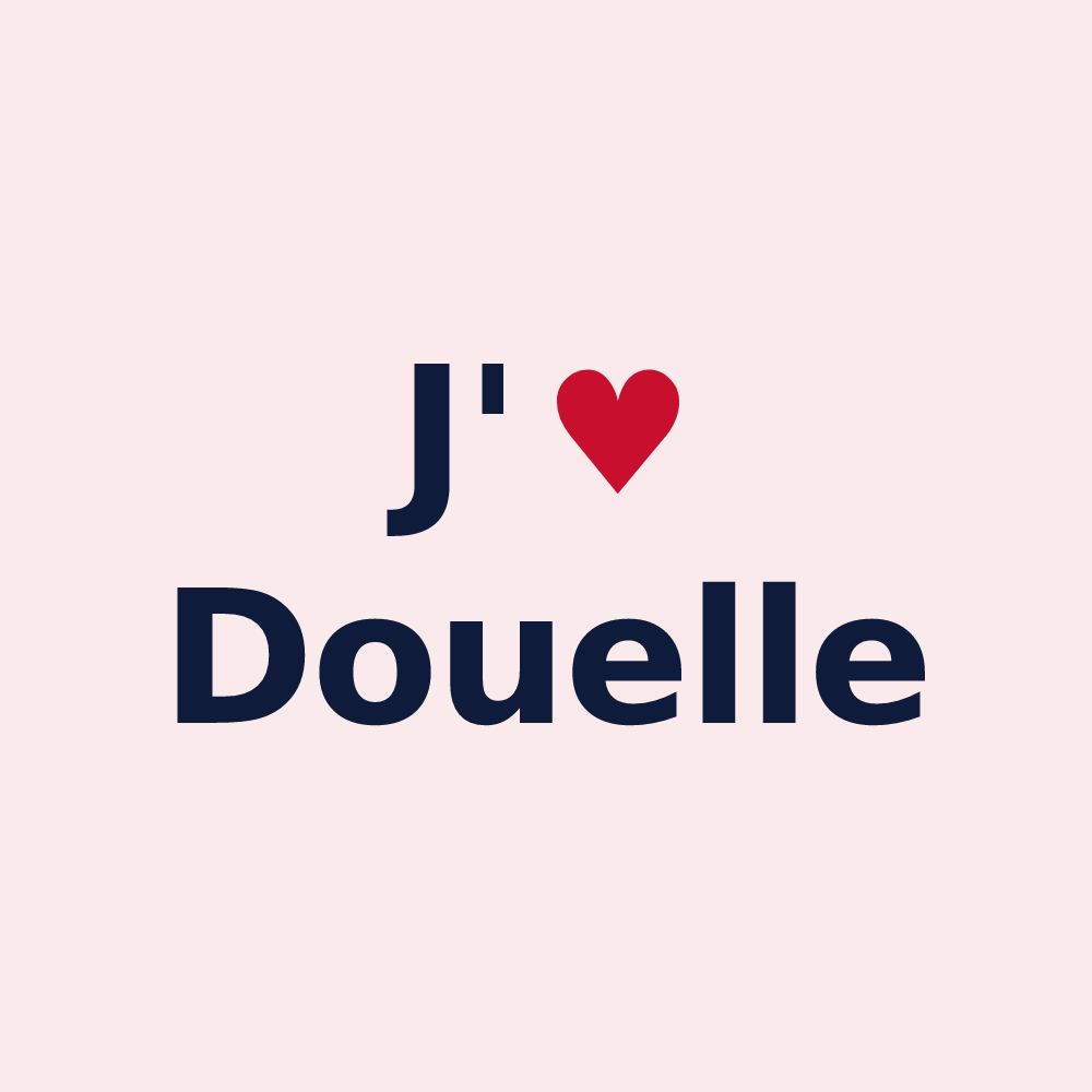Magnet personnalisé Douelle — design J'aime Douelle