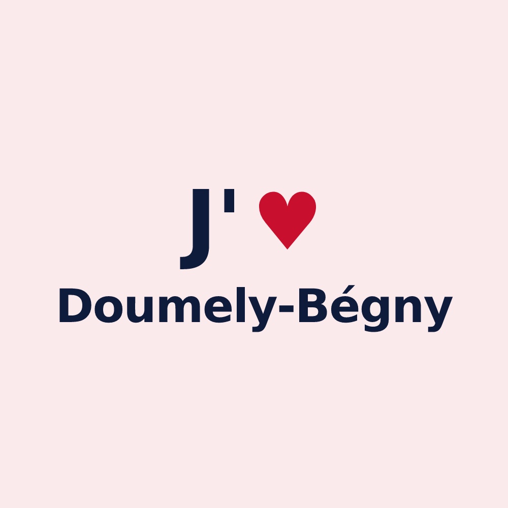 Magnet personnalisé Doumely-Bégny — design J'aime Doumely-Bégny