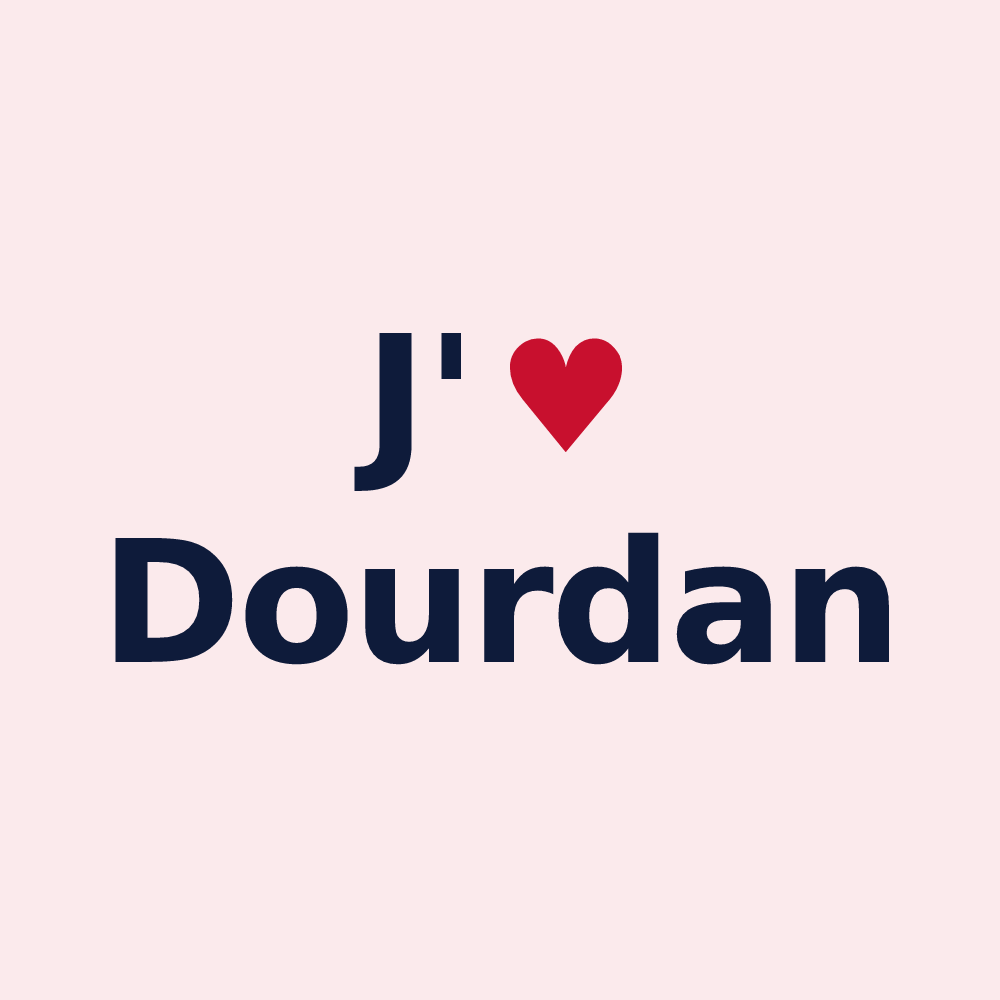 Magnet personnalisé Dourdan — design J'aime Dourdan