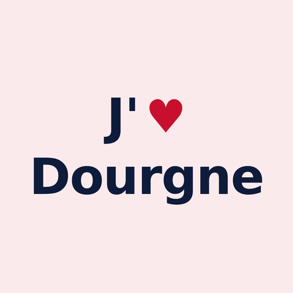 Magnet personnalisé Dourgne — design J'aime Dourgne