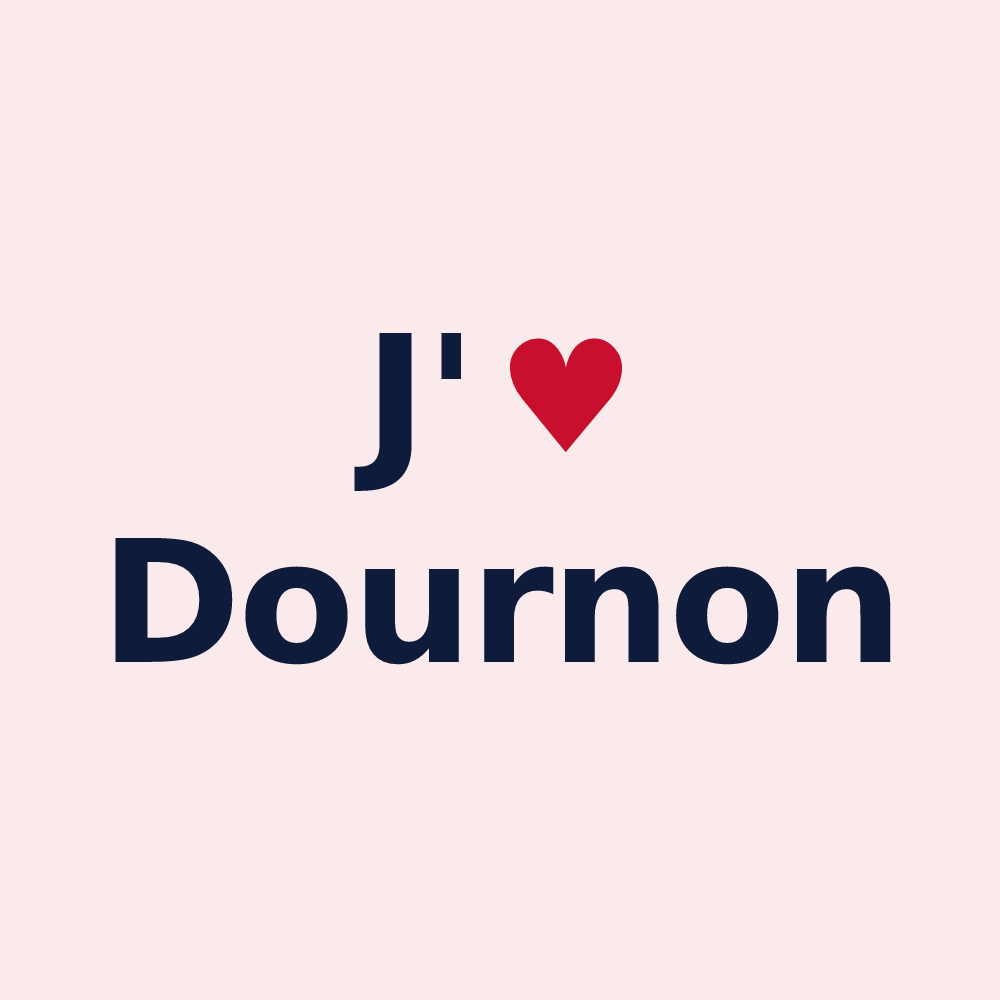 Magnet personnalisé Dournon — design J'aime Dournon