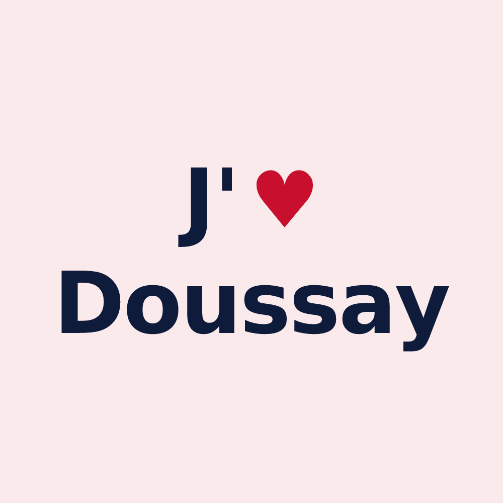 Magnet personnalisé Doussay — design J'aime Doussay