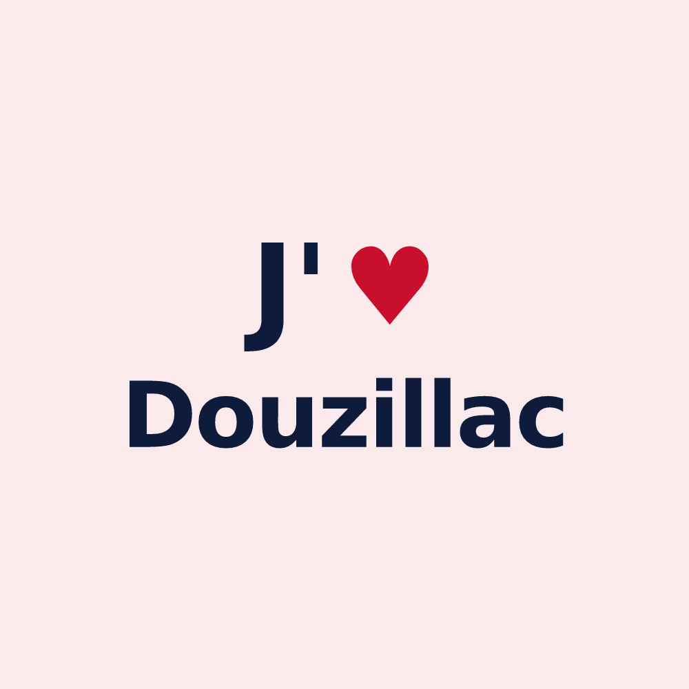 Magnet personnalisé Douzillac — design J'aime Douzillac