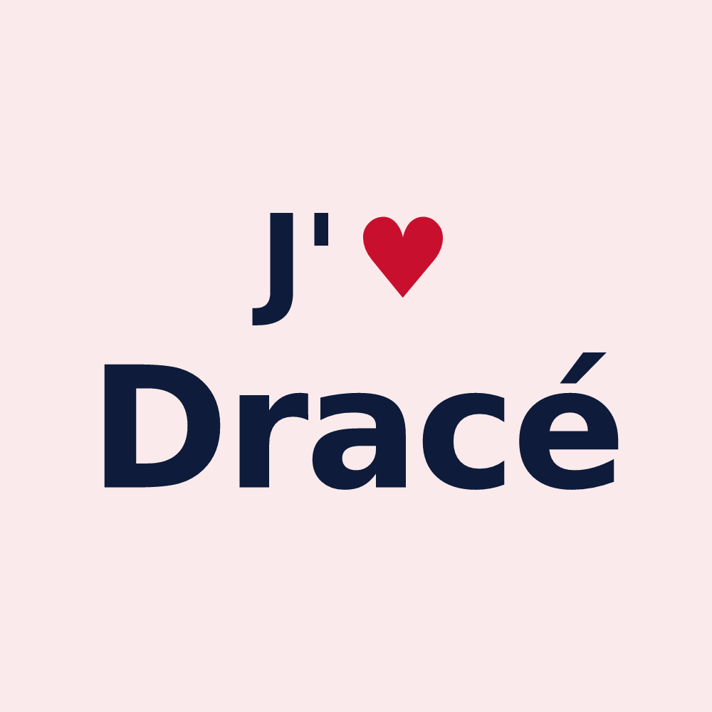 Magnet personnalisé Dracé — design J'aime Dracé
