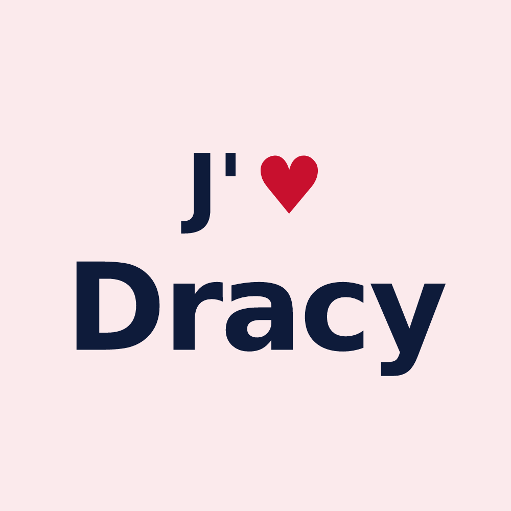 Magnet personnalisé Dracy — design J'aime Dracy