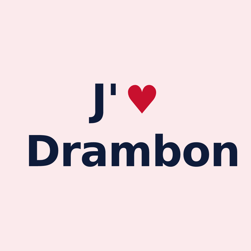Magnet personnalisé Drambon — design J'aime Drambon