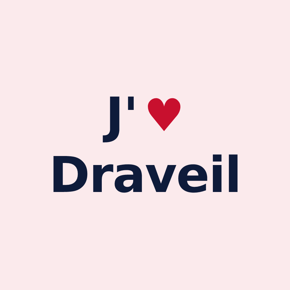 Magnet personnalisé Draveil — design « J'aime Draveil » imprimé sur le magnet