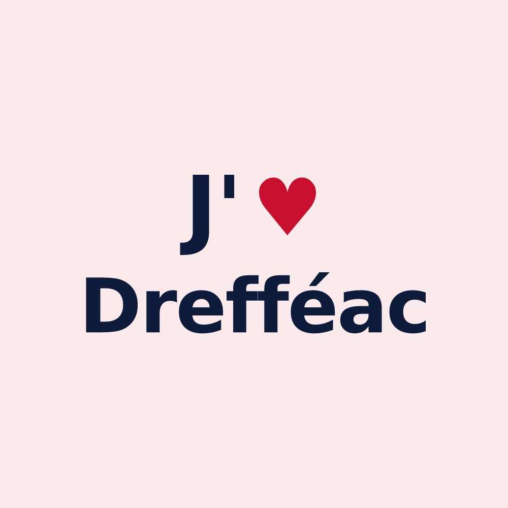 Magnet personnalisé Drefféac — design J'aime Drefféac