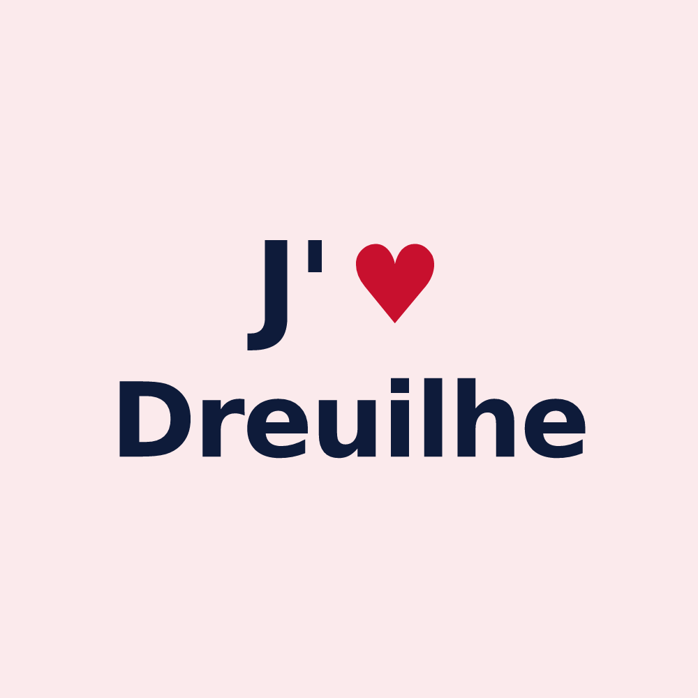 Magnet personnalisé Dreuilhe — design J'aime Dreuilhe
