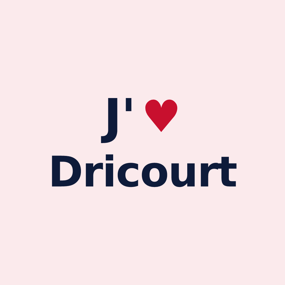 Magnet personnalisé Dricourt — design J'aime Dricourt