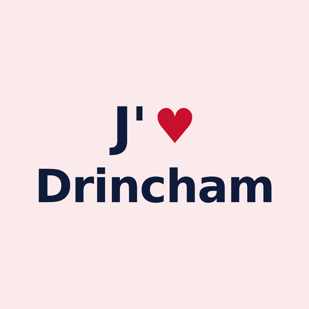 Magnet personnalisé Drincham — design J'aime Drincham