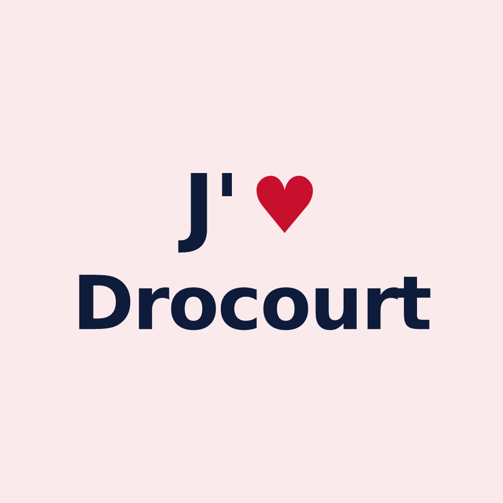 Magnet personnalisé Drocourt — design J'aime Drocourt