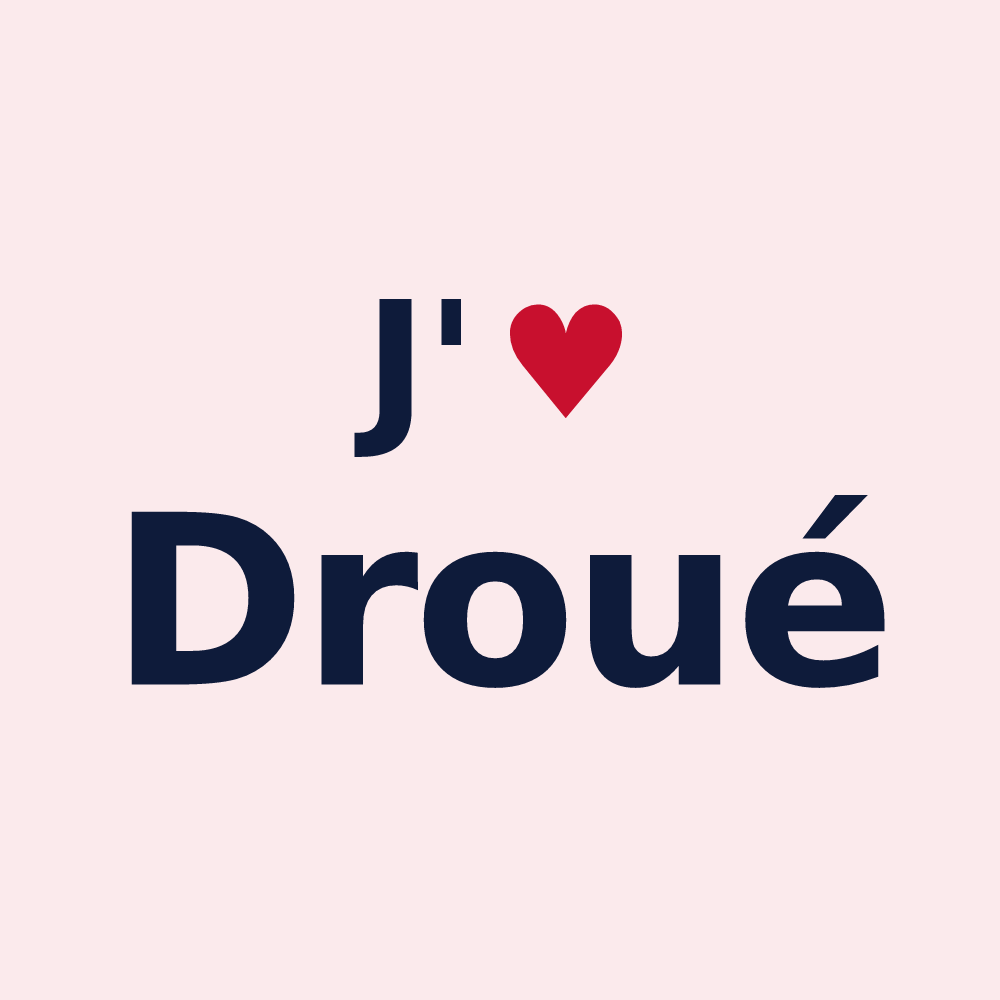 Magnet personnalisé Droué — design J'aime Droué