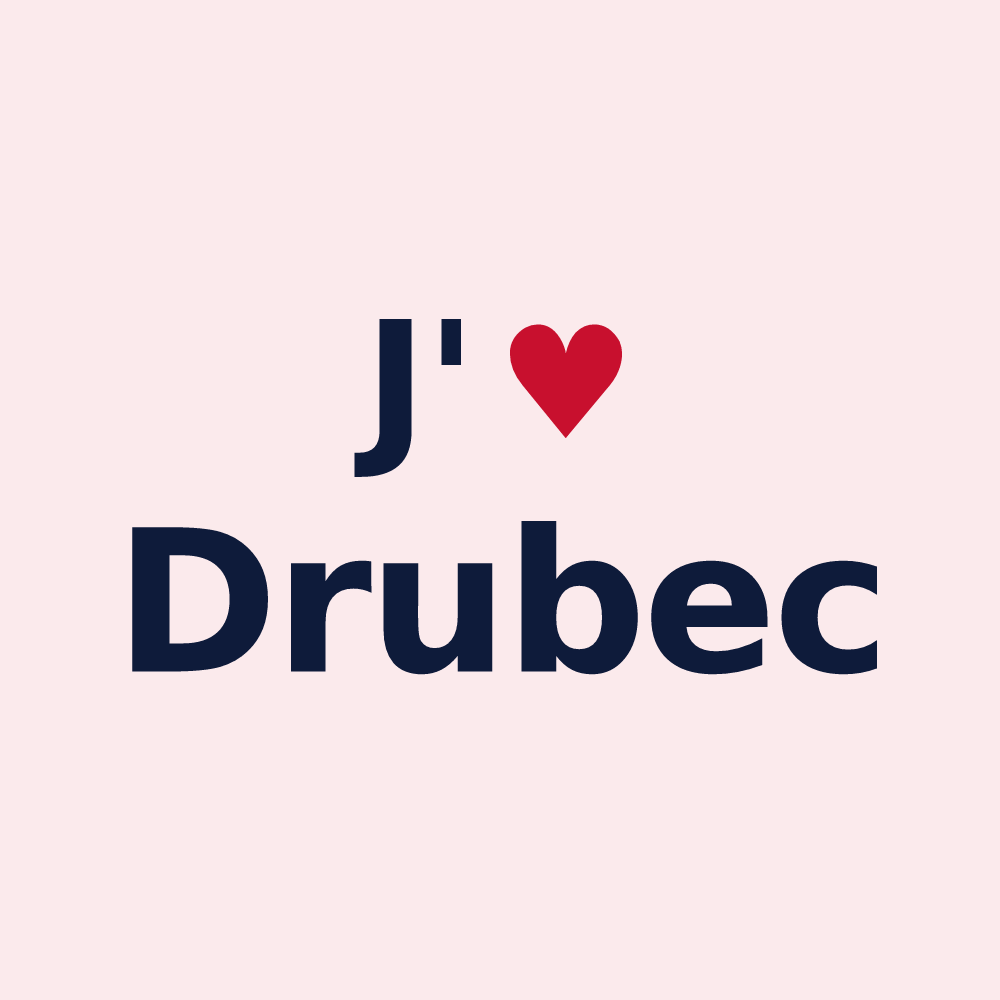 Magnet personnalisé Drubec — design J'aime Drubec